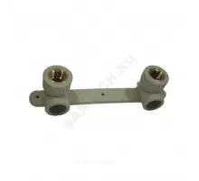 Планка PP-R монтажная серая Дн 20х1/2" Ру25 ВР под смеситель с водорозетками RTP (РосТурПласт) 11046