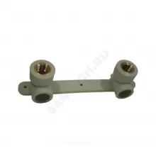 Планка PP-R монтажная серая Дн 20х1/2" Ру25 ВР под смеситель с водорозетками RTP (РосТурПласт) 11046