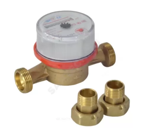 Счётчик г/в и х/в крыльчатый одноструйный Ду 15 Ру16 90С L=110мм резьба Б/К ЭКОМЕРА