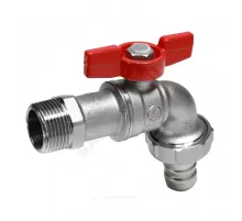 Кран шаровой водоразборный латунь со штуцером R620 Ду 25 Ру10,5 НР/штуц R1" бабочка L=87мм Giacomini R620X015