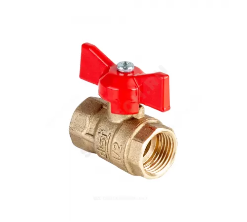 Кран шаровой латунь Стандарт Ду 20 Ру40 ВР полнопроходной бабочка Dist 312Б