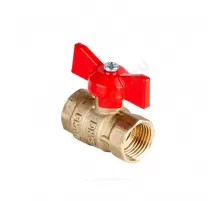 Кран шаровой латунь Стандарт Ду 20 Ру40 ВР полнопроходной бабочка Dist 312Б