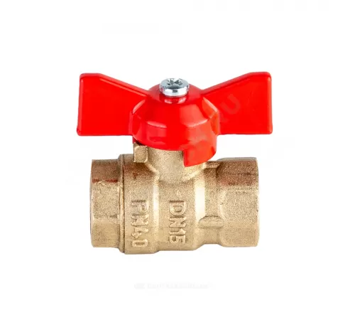 Кран шаровой латунь Стандарт Ду 20 Ру40 ВР полнопроходной бабочка Dist 312Б