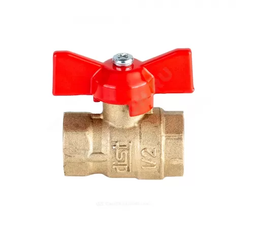 Кран шаровой латунь Стандарт Ду 20 Ру40 ВР полнопроходной бабочка Dist 312Б