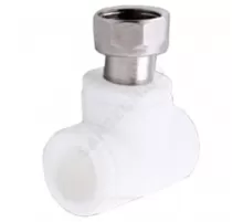 Тройник PP-R комбинированный белый Дн 20х1/2" с накидной гайкой VALFEX 11140020