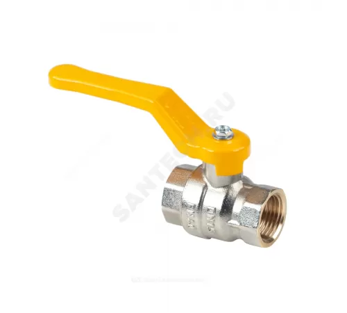 Кран шаровой латунь никель газ Эксперт Ду 25 Ру40 ВР полнопроходной рычаг Dist Н213Р