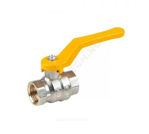 Кран шаровой латунь никель газ Эксперт Ду 25 Ру40 ВР полнопроходной рычаг Dist Н213Р