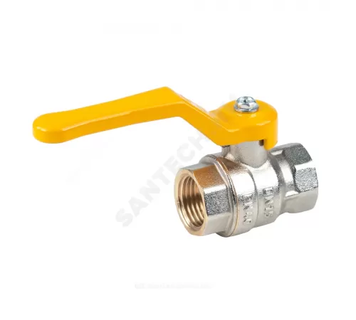 Кран шаровой латунь никель газ Эксперт Ду 25 Ру40 ВР полнопроходной рычаг Dist Н213Р