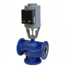 Клапан регулирующий чугун RV113M смесительно-разделительный Ду 150 Ру16 фл Kvs=360м3/ч с эл/приводом 3-х позиционным/аналоговым ANT40.11 24В LDM RV113M6331