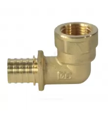 Угольник для PE-X труб аксиальный латунь Дн 20х1/2" ВР РОС