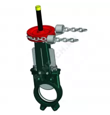 Задвижка шиберная односторонняя чугун VG4400-01MM Ду 65 Ру10 межфл со штурвалом с цепью уплотнение: металл Tecofi VG4400-01MM0065