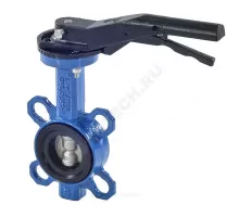 Затвор дисковый поворотный чугун VPI4449-02EP Ду 150 Ру16 межфл с рукояткой диск нерж манжета EPDM Tecofi VPI4449-02EP0150