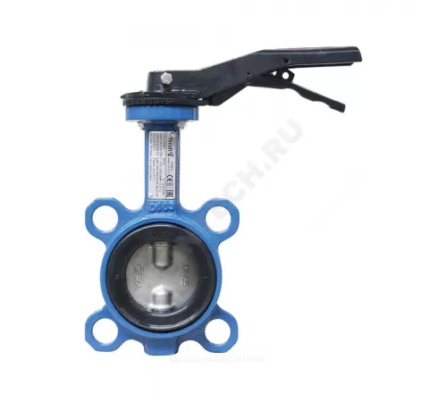 Затвор дисковый поворотный чугун VPI4449-02EP Ду 150 Ру16 межфл с рукояткой диск нерж манжета EPDM Tecofi VPI4449-02EP0150