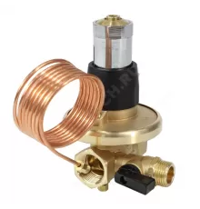 Клапан балансировочный автомат латунь 2010 Ду 15 Ру16 Тмакс=120 оС ВР 5-25 кПа Kvs=1.6м3/ч со спускником EURO Aquasfera 2010-01