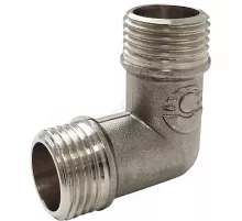 Угольник латунь никель Ду 20 (3/4") НР/НР VALFEX VF.093.N.034