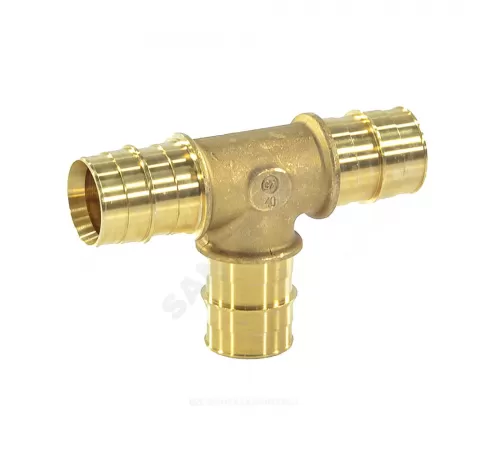 Тройник для PE-X труб радиальный латунь Дн 25 РОС