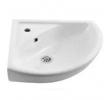 Умывальник угловой мебельный Элегия 1 отверстие под смеситель по центру белый Rosa (Кировская керамика)