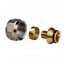 Евроконус для PE-X/PE-RT труб обжим латунь Дн 20х2,8х3/4" с накидной гайкой RTP (РосТурПласт) 29353