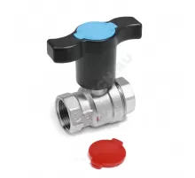 Кран шаровой латунь хром R851TH Ду 10 Ру35 ВР полнопроходной с Т-рукояткой красной/синей удлиненная ручка Giacomini R851TX002