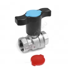 Кран шаровой латунь хром R851TH Ду 10 Ру35 ВР полнопроходной с Т-рукояткой красной/синей удлиненная ручка Giacomini R851TX002