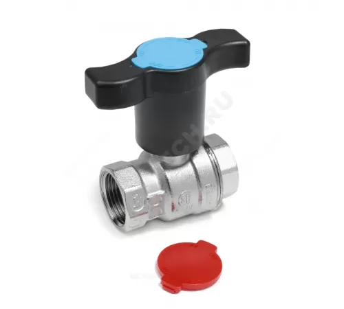 Кран шаровой латунь хром R851TH Ду 10 Ру35 ВР полнопроходной с Т-рукояткой красной/синей удлиненная ручка Giacomini R851TX002