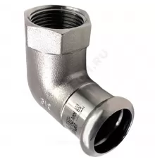 Угольник сталь нерж AISI 316L 90гр Дн 22х3/4" Ру16 пресс/ВР Inoxpres RM 198304022