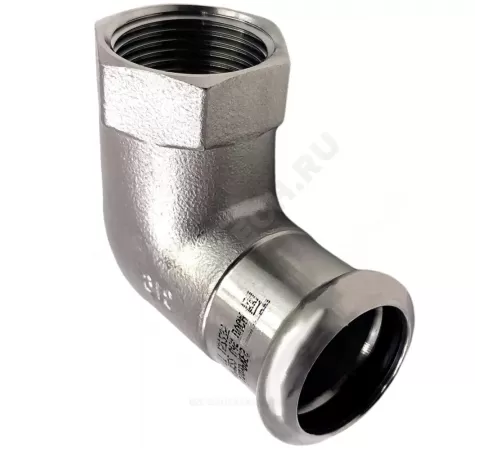 Угольник сталь нерж AISI 316L 90гр Дн 22х3/4" Ру16 пресс/ВР Inoxpres RM 198304022