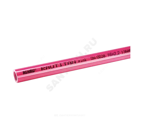 Труба PE-Xa/EVOH Дн 25х3,5 Ру10 Тмакс=95C L=6м RAUTITAN pink Rehau 11360621006