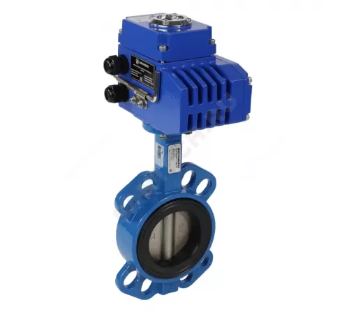 Затвор дисковый поворотный чугун Ду 50 Ру16 межфл с электроприводом Q-030 230В диск нерж манжета EPDM Benarmo