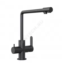 Смеситель для кухонной мойки ручка сбоку одноручный излив с каналом для питьевой воды STEEL Профсан PSM-307-22