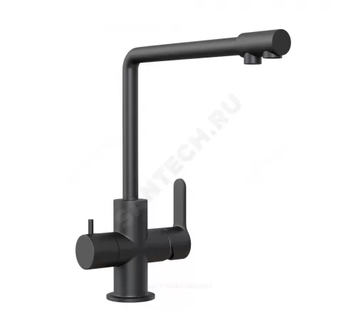Смеситель для кухонной мойки ручка сбоку одноручный излив с каналом для питьевой воды STEEL Профсан PSM-307-22