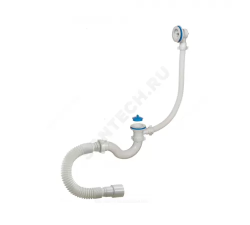 Слив-перелив для ванны трубный с пробкой 1 1/2"x40 с гофрой 40х40/50 выпуск с пластиковой решёткой D=70мм Орио А-70089