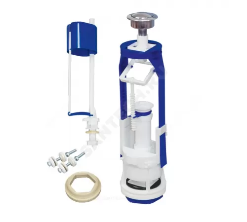 Арматура для бачка сливная/наливная 1/2" нижнее подключение кнопка хром 1/реж РБМ АС-17.2 М