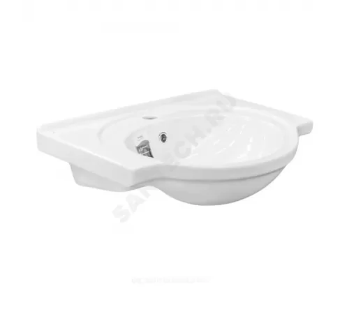 Умывальник мебельный Сатурн 60 1 отверстие под смеситель по центру белый Santeri 1.3121.1.S00.11B.0