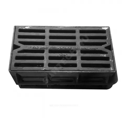 Дождеприемник чугун ДМ (малый) С250 прямоугольный m=125кг h=121мм ДМ(С250)-2-36х78 ГОСТ 3634-2019