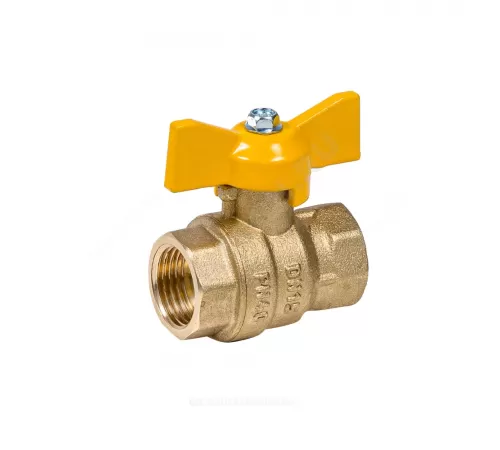 Кран шаровой латунь газ Эксперт Ду 25 Ру40 ВР полнопроходной бабочка Dist 213Б