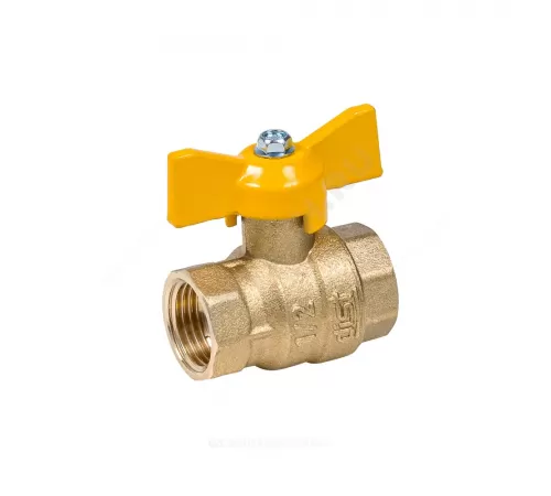 Кран шаровой латунь газ Эксперт Ду 25 Ру40 ВР полнопроходной бабочка Dist 213Б