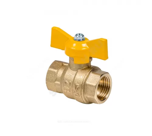 Кран шаровой латунь газ Эксперт Ду 25 Ру40 ВР полнопроходной бабочка Dist 213Б