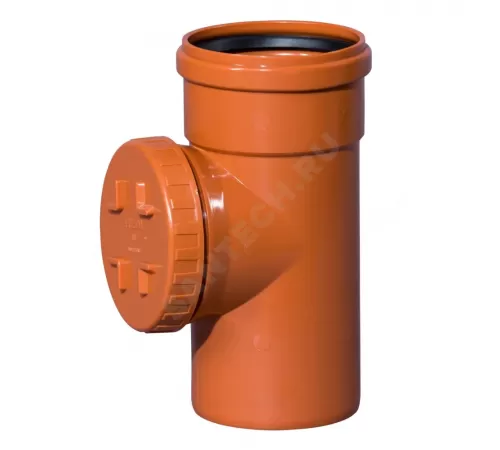 Ревизия НПВХ коричневая Дн 110 б/нап с круглой крышкой KGRE Ostendorf 220640