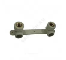 Планка PP-R монтажная серая Дн 25х1/2" Ру25 НР под смеситель с водорозетками RTP (РосТурПласт) 11058