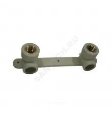 Планка PP-R монтажная серая Дн 20х1/2" Ру25 НР под смеситель с водорозетками RTP (РосТурПласт) 11057