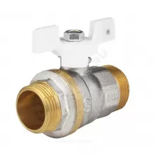 Кран шаровой латунь никель 1105 Standard Ду 20 Ру30 НР полнопроходной бабочка белая Aquasfera 1105-02 .