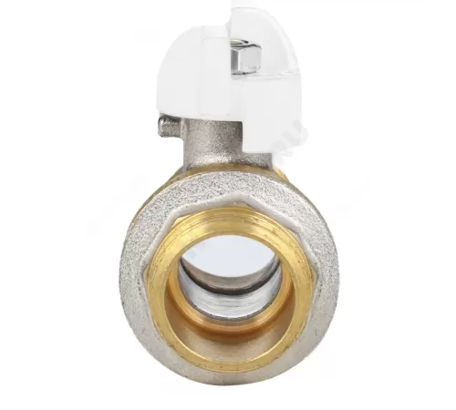 Кран шаровой латунь никель 1105 Standard Ду 20 Ру30 НР полнопроходной бабочка белая Aquasfera 1105-02 .