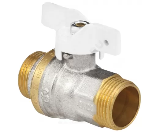 Кран шаровой латунь никель 1105 Standard Ду 20 Ру30 НР полнопроходной бабочка белая Aquasfera 1105-02 .