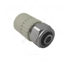 Муфта PP-R комбинированная серая Дн 20х16 обжим для соединения PPR-PE труб VALFEX 10162016Г