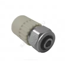 Муфта PP-R комбинированная серая Дн 20х16 обжим для соединения PPR-PE труб VALFEX 10162016Г