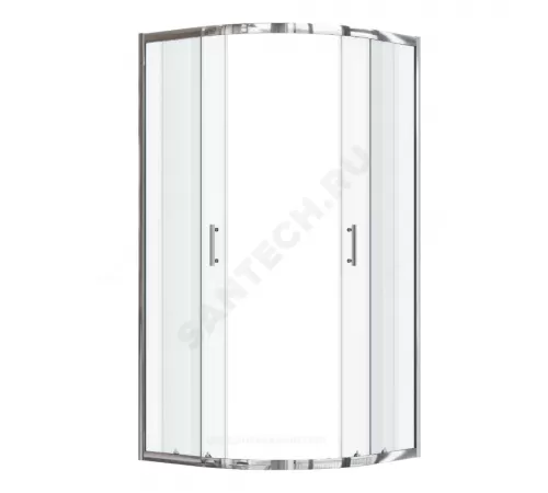 Ограждение душевое Вэлия 800х800х1950 мм без поддона четверть круга угловая прозрачное стекло Santek 1.WH50.1.794
