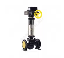 Клапан запорно-регулирующий чугун КЗР 25ч945нж односедельный Ду 80 Ру16 фл Kvs=160м3/ч с эл/приводом 3-х позиционным ST0 Арма-Пром