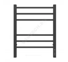 Полотенцесушитель электрический сталь Лесенка 130 Вт 450х600мм 6П со встроенным диммером справа черный муар Сицилия Терминус 4670078543004