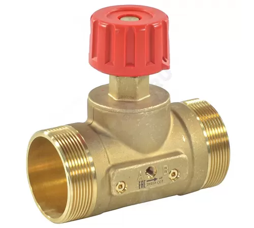 Клапан запорный ручной латунь CDT Ду 50 G2 1/4" A Ру16 НР Kvs=16м3/ч без ниппелей Danfoss 003Z7702